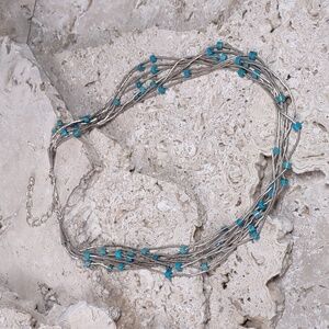 Jay King Liquid Silver/Turquoise Heishi Necklace